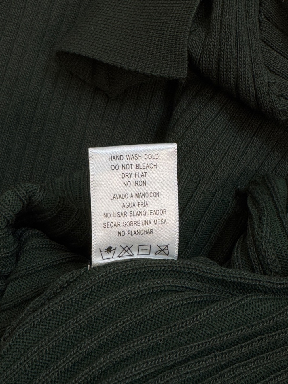 DARK GREEN LONG SLEEVE COLLARD RIBBED MINI DRESS SIZE SMALL - NWOT - Picture 9 of 16